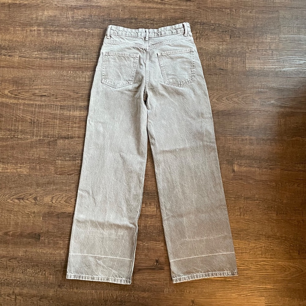 Zara Women’s High Rise Wide Leg Jeans Beige / Light Taupe Size 4 - Picture 6 of 6